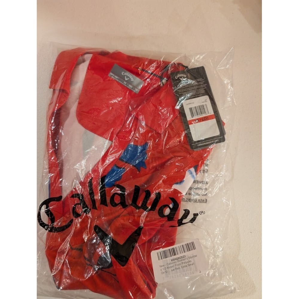 Callaway Women's XS Red Floral Golf Polo Shirt Opti-Dri UV Protection New - Picture 4 of 4